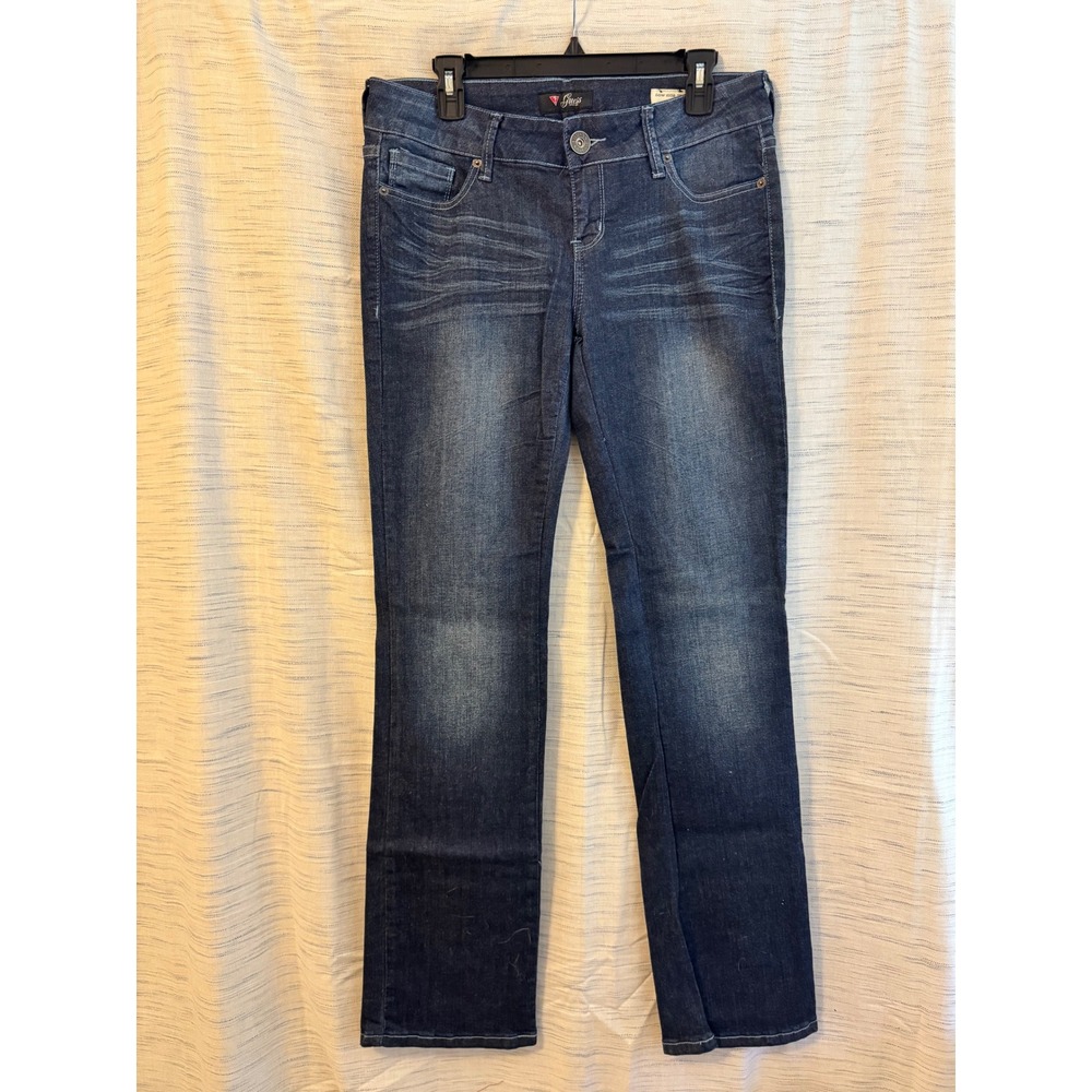 Guess Pismo Fit Low Rise Straight Leg Jeans Dark Wash Blue Denim Size 30
